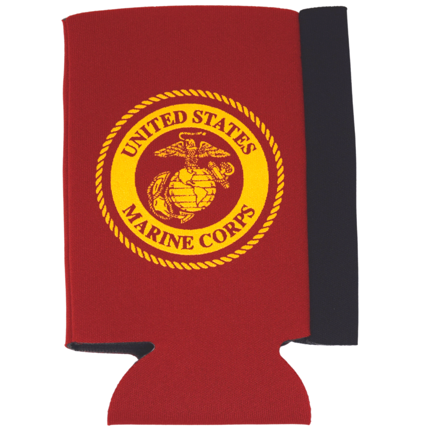 USMC Crest on Red/Black Can Cooler