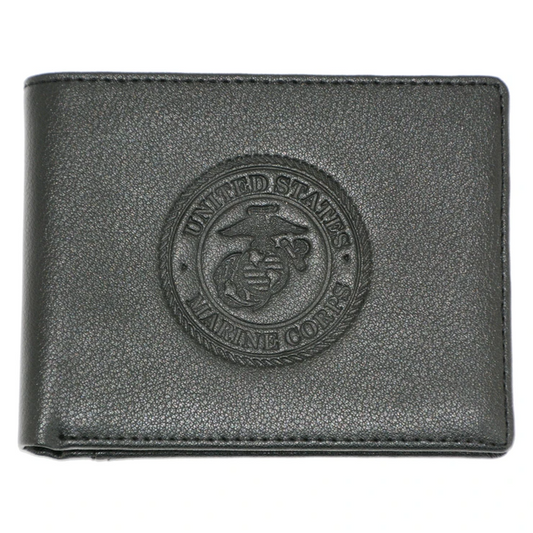 Eagle, Globe and Anchor Embossed 100% Leather Wallet