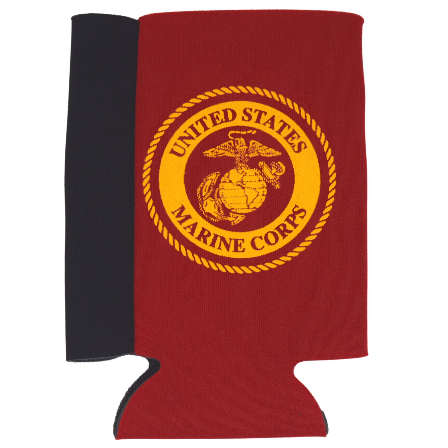 USMC Crest on Red/Black Can Cooler