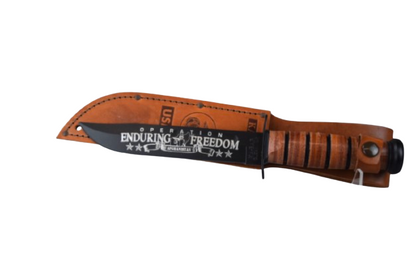 Operation Enduring Freedom USMC Knife - Afghanistan Straight Edge/ Leather Sheath