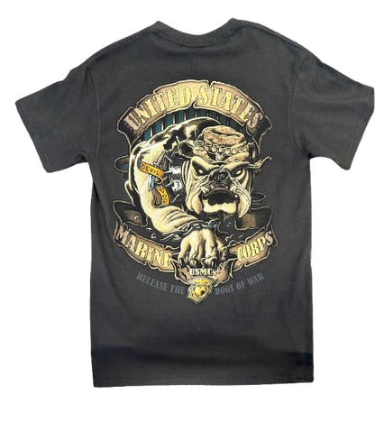 Black Usmc Bull dog Shirt