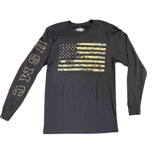 Woodland Flag Usmc Long Sleeve Shirt