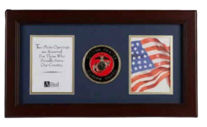 USMC Medallion Dual Picture Frame