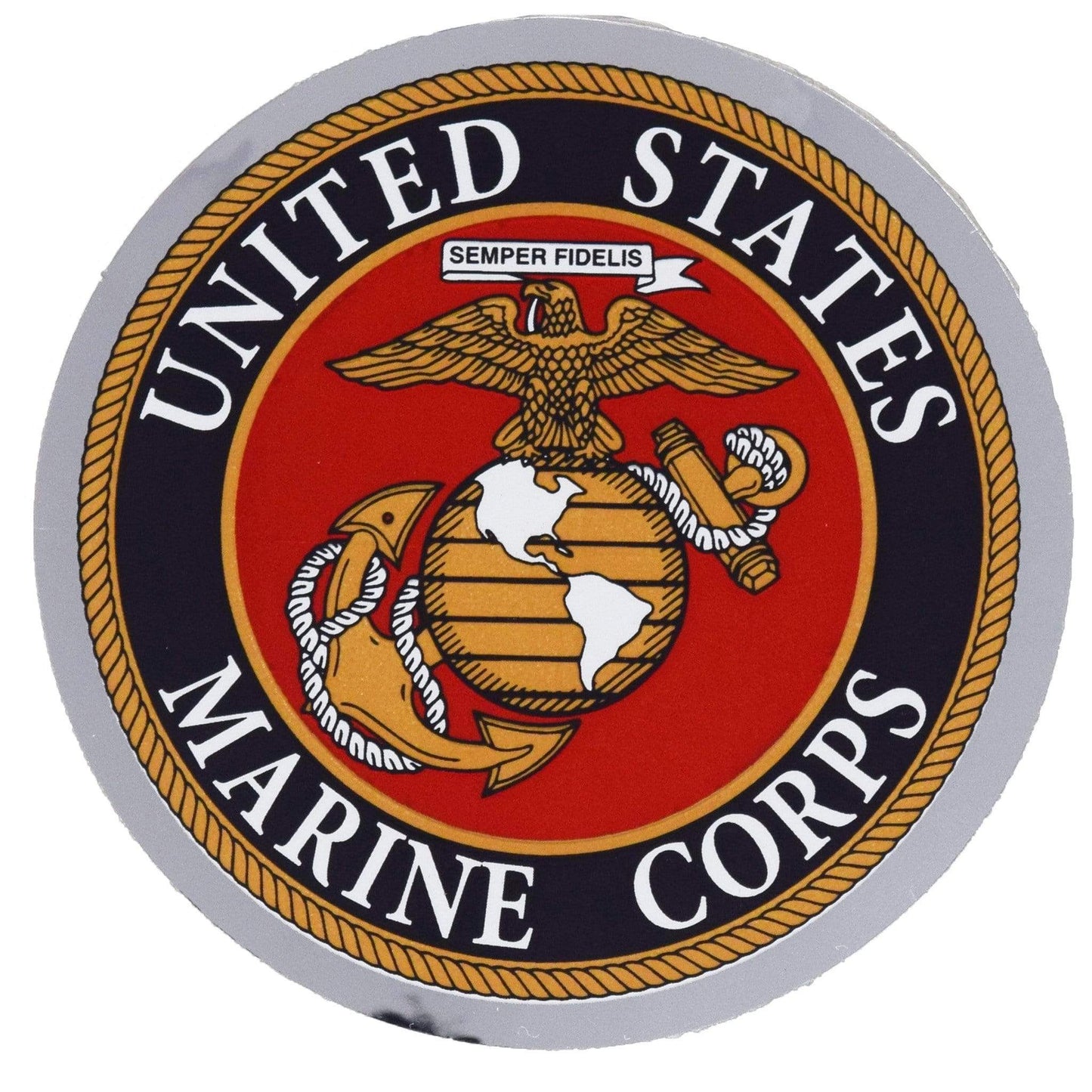 United States Marine Corp Crest Round Reflective Sticker  3"