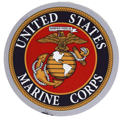 United States Marine Corp Crest Round Reflective Sticker  3"
