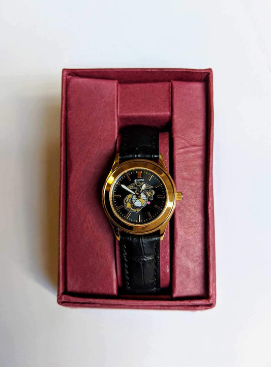 Ladies EGA Gold Watch with Leather Brown Band