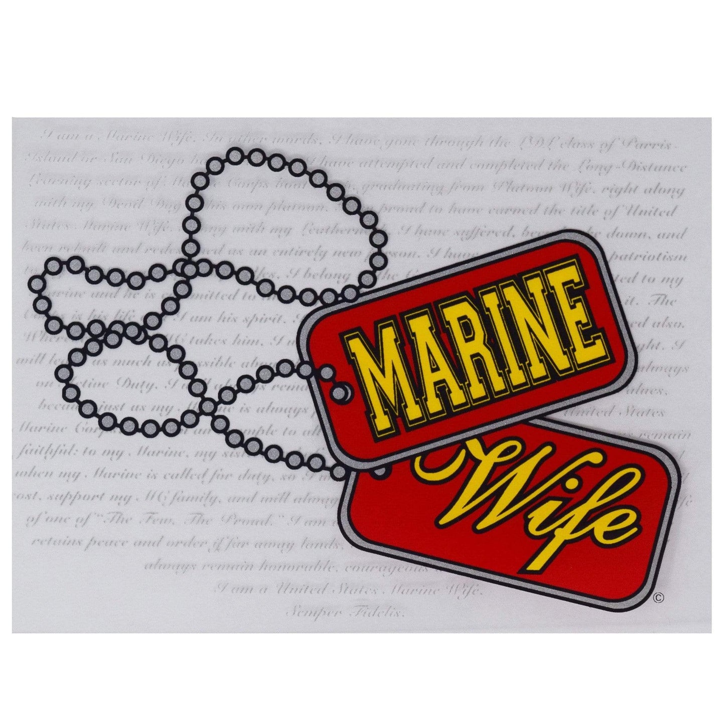Marine Wife Dog Tag Decal